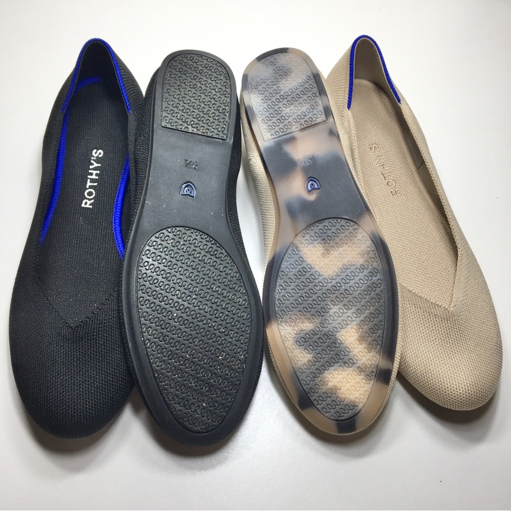 Bundle of 2 Rothy's Women's Black and Tan Flats. - Picture 2 of 9